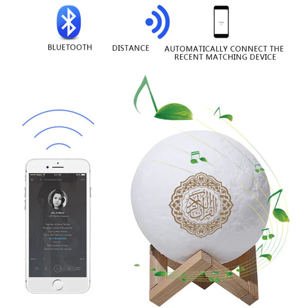 Bright Quran Azan  Koran Bluetooth Speaker Portable Night Light Holy Lamp Sound Box  Wireless  Mp3