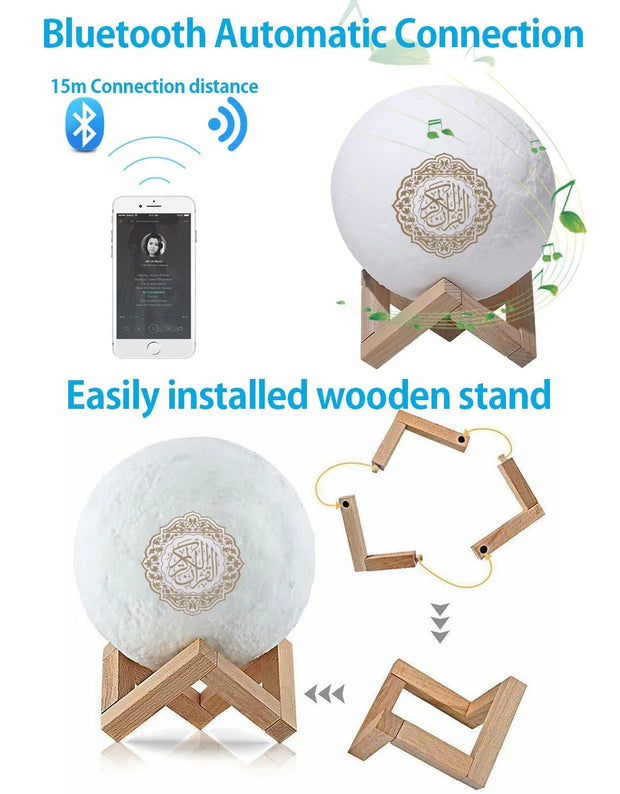 Bright Quran Azan  Koran Bluetooth Speaker Portable Night Light Holy Lamp Sound Box  Wireless  Mp3