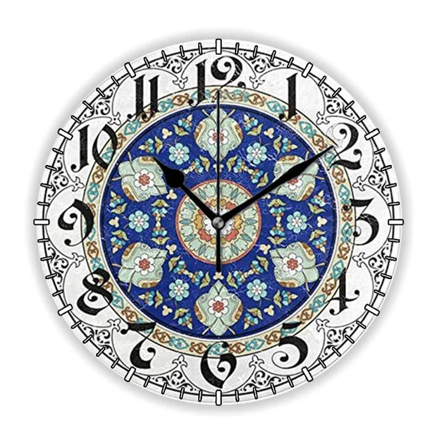 Islam  Ottoman Motifs Pattern Wall Clock for Living Room