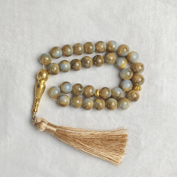 Handmade 10mm 33 Beads Glass  Ramadan Tasbih Islamic Arab Prayer Beads