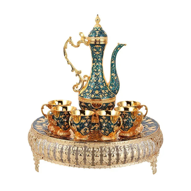 Vintage Coffee Cup Set Shiny Crystal Court Luxury Tea Set