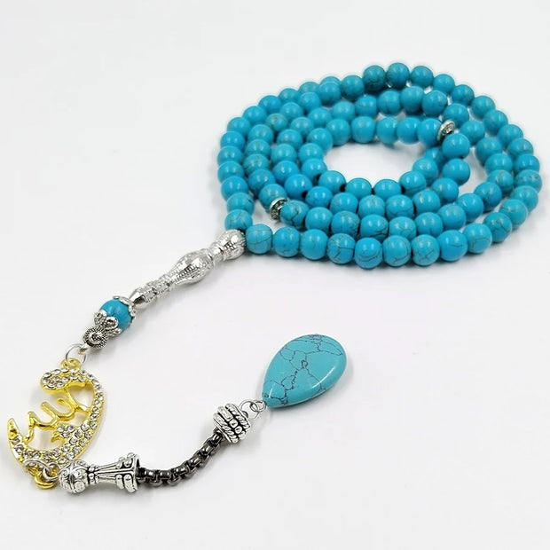 Tasbih Turquoises stone 99 100 Prayer Beads Misbaha Islamic Eid Gift  bracelets