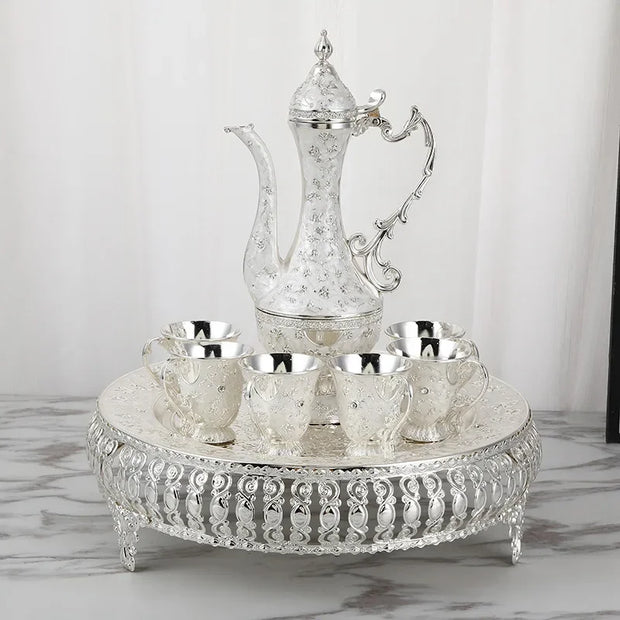 Vintage Coffee Cup Set Shiny Crystal Court Luxury Tea Set