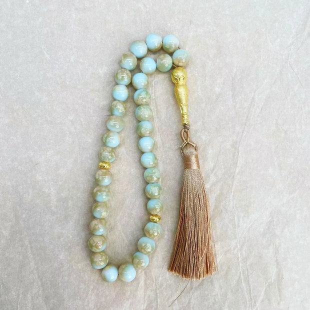 Handmade 10mm 33 Beads Glass  Ramadan Tasbih Islamic Arab Prayer Beads