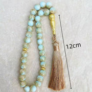 Handmade 10mm 33 Beads Glass  Ramadan Tasbih Islamic Arab Prayer Beads