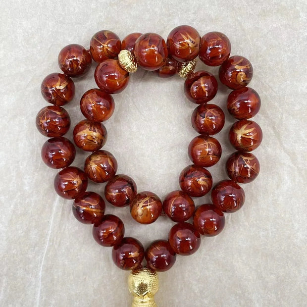 Handmade 10mm 33 Beads Glass  Ramadan Tasbih Islamic Arab Prayer Beads
