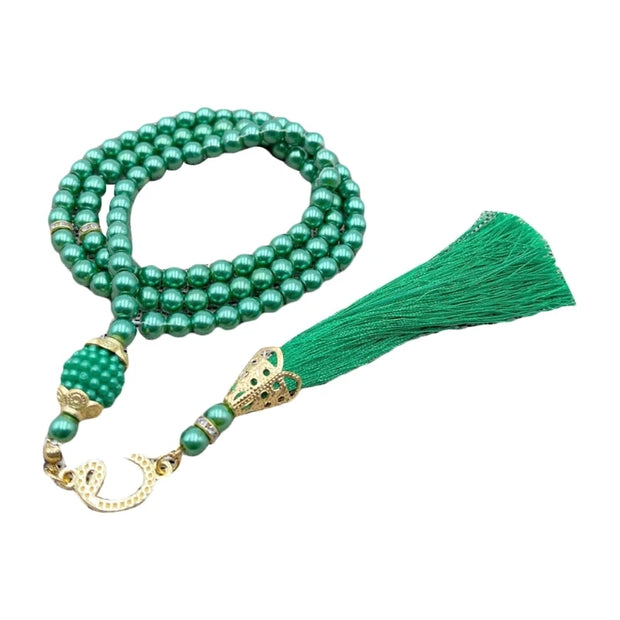 6mm 99 Glass Pearls Tassel  Islamic Prayer Beads