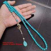 Tasbih Turquoises stone 99 100 Prayer Beads Misbaha Islamic Eid Gift  bracelets