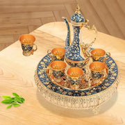 Vintage Coffee Cup Set Shiny Crystal Court Luxury Tea Set