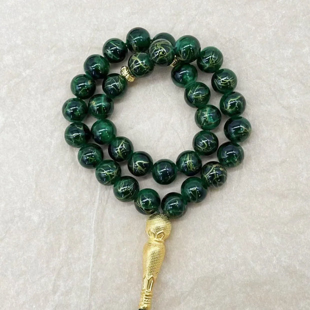 Handmade 10mm 33 Beads Glass  Ramadan Tasbih Islamic Arab Prayer Beads