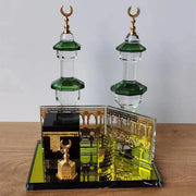 Saudi Arabian Style Mecca Mosque Kaaba Mecca Bell Tower Crystal Model