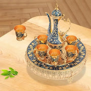 Vintage Coffee Cup Set Shiny Crystal Court Luxury Tea Set