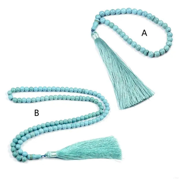 33/99 Turquoise Prayer Beads Bracelets Unisex Women Men  Prayer Beaded Tassels