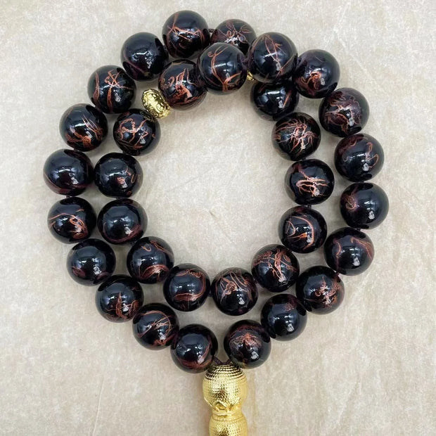 Handmade 10mm 33 Beads Glass  Ramadan Tasbih Islamic Arab Prayer Beads