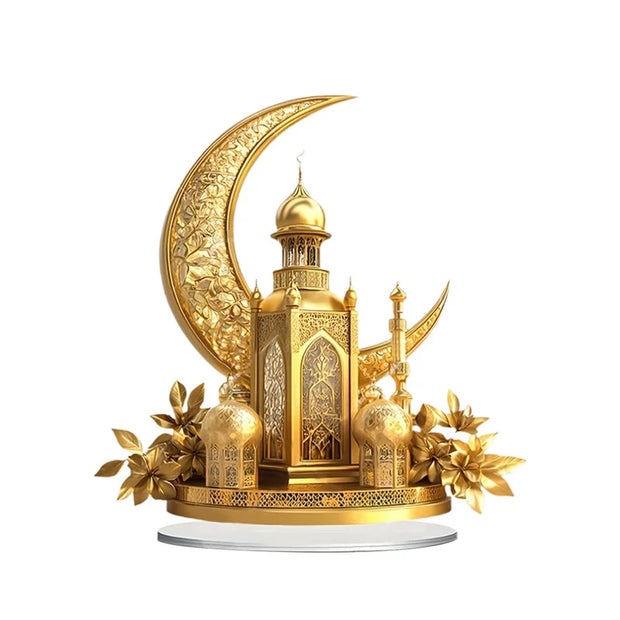 Ramadan Table Decorations Eid Mubarak Islamic 2d Moon Castle Sign For Home