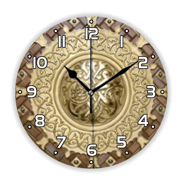Islam  Ottoman Motifs Pattern Wall Clock for Living Room