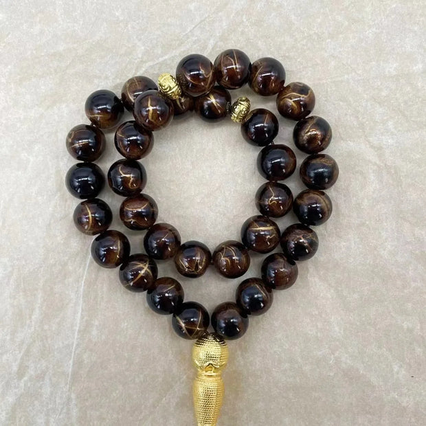Handmade 10mm 33 Beads Glass  Ramadan Tasbih Islamic Arab Prayer Beads