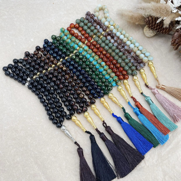 Handmade 10mm 33 Beads Glass  Ramadan Tasbih Islamic Arab Prayer Beads