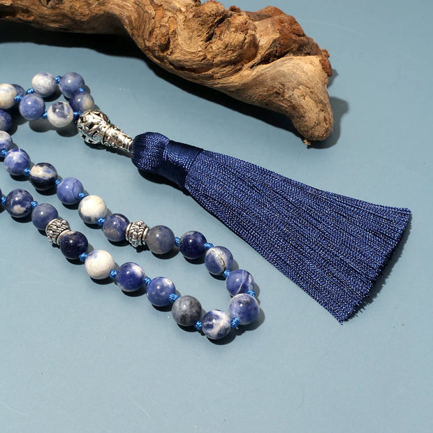 Islamic Tasbih Prayer Beads 8mm Sodalite Beads Knotted Tasbih 33 Beads