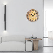 Luxury Golden Moon Lantern 4mm Thickeneded Tempered Glass  Wall Clock Silent Quartz Clock Kaishi Gift  (No Battery)