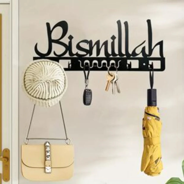 Islamic Decor Metal Key Holder Wall Art Bismillah key holder
