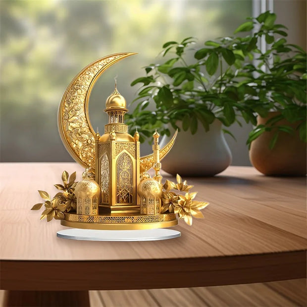Ramadan Table Decorations Eid Mubarak Islamic 2d Moon Castle Sign For Home