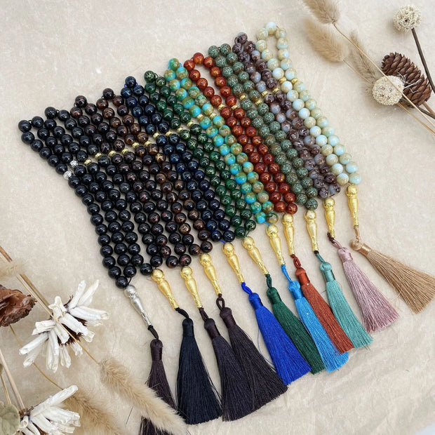Handmade 10mm 33 Beads Glass  Ramadan Tasbih Islamic Arab Prayer Beads