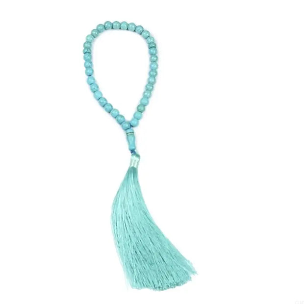 33/99 Turquoise Prayer Beads Bracelets Unisex Women Men  Prayer Beaded Tassels