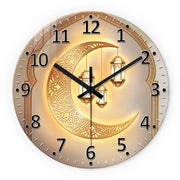 Luxury Golden Moon Lantern 4mm Thickeneded Tempered Glass  Wall Clock Silent Quartz Clock Kaishi Gift  (No Battery)