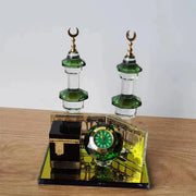 Saudi Arabian Style Mecca Mosque Kaaba Mecca Bell Tower Crystal Model