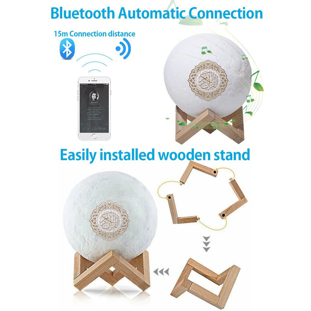 Bright Islamic Night Light Quran Lamp Box Koran Gift Azan Wireless Bluetooth Speaker Sound Portable Bluetooth