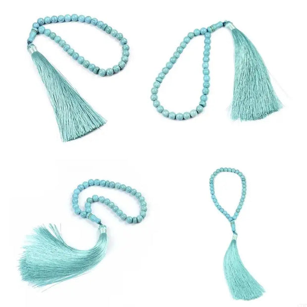 33/99 Turquoise Prayer Beads Bracelets Unisex Women Men  Prayer Beaded Tassels