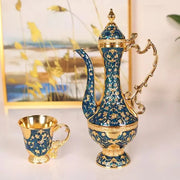 Vintage Coffee Cup Set Shiny Crystal Court Luxury Tea Set