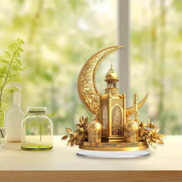 Ramadan Table Decorations Eid Mubarak Islamic 2d Moon Castle Sign For Home