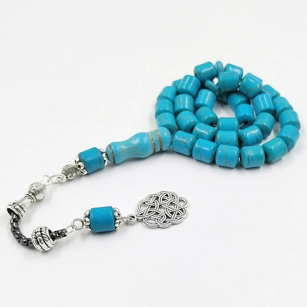 Tasbih blue Turquoise  33 99Prayer Beads Barrel  Eid gift