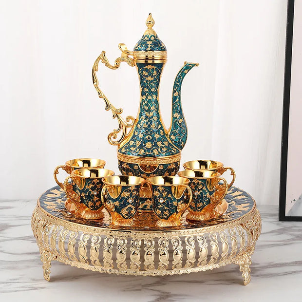 Vintage Coffee Cup Set Shiny Crystal Court Luxury Tea Set