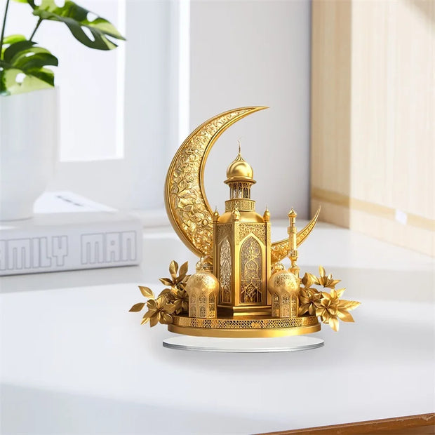 Ramadan Table Decorations Eid Mubarak Islamic 2d Moon Castle Sign For Home