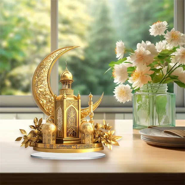 Ramadan Table Decorations Eid Mubarak Islamic 2d Moon Castle Sign For Home