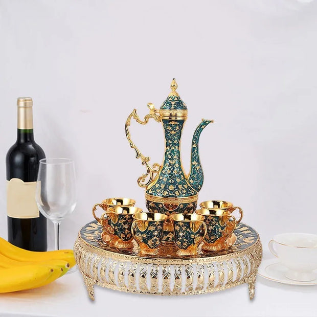 Vintage Coffee Cup Set Shiny Crystal Court Luxury Tea Set