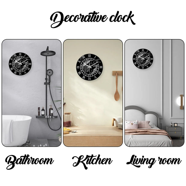 Luxury Golden Moon Lantern 4mm Thickeneded Tempered Glass  Wall Clock Silent Quartz Clock Kaishi Gift  (No Battery)