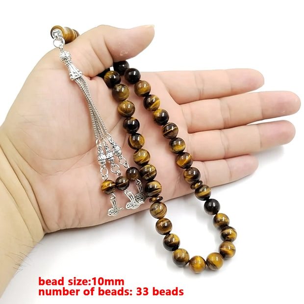 Tasbih Natural Tiger eye 33 99 Islamic prayer beads