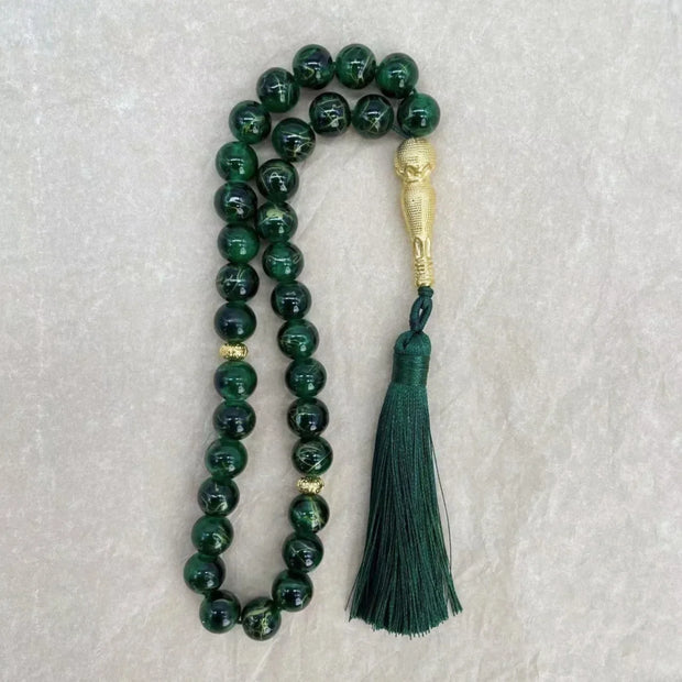 Handmade 10mm 33 Beads Glass  Ramadan Tasbih Islamic Arab Prayer Beads