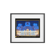  Sheikh Zayed Grand Mosque with Quranic verse framed poster  Islamic Canvas and Giftware  14″ x 11″ (Horizontal) / Black Frame / Matte-15" x 10" (Horizontal) / Black Frame / Matte-16″ x 12″ (Horizontal) / Black Frame / Matte