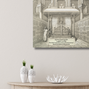 "Sacred Cleanse – Wudu Ritual in Vintage Stencil Style with Quranic Verse (Surah At-Tawbah 9:108)"