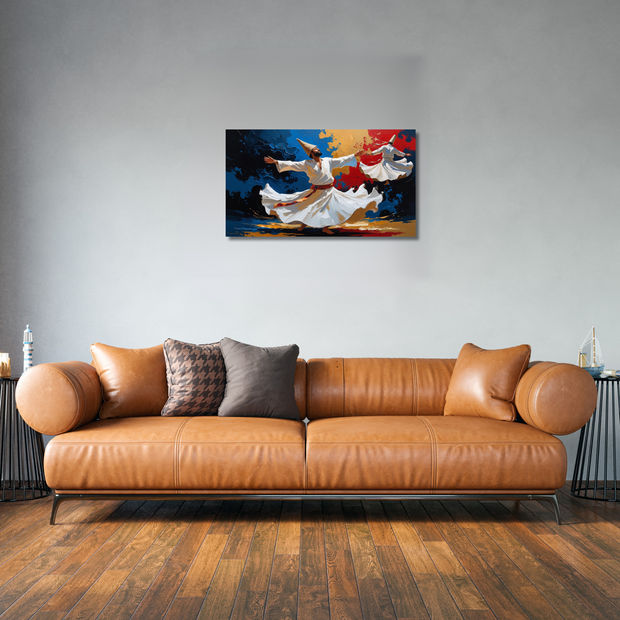 Artistic Canvas Print, Whirling Dervishes Artwork, Spiritual Home Decor, Ethereal Wall Art, Unique Gift for Art Lovers