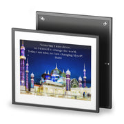 Beautiful Crystal Mosque Malaysia with Wise quote of Rumi
