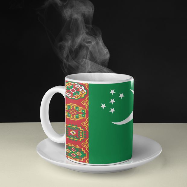 Ceramic Coffee Cup with Flag of Turkmenistan