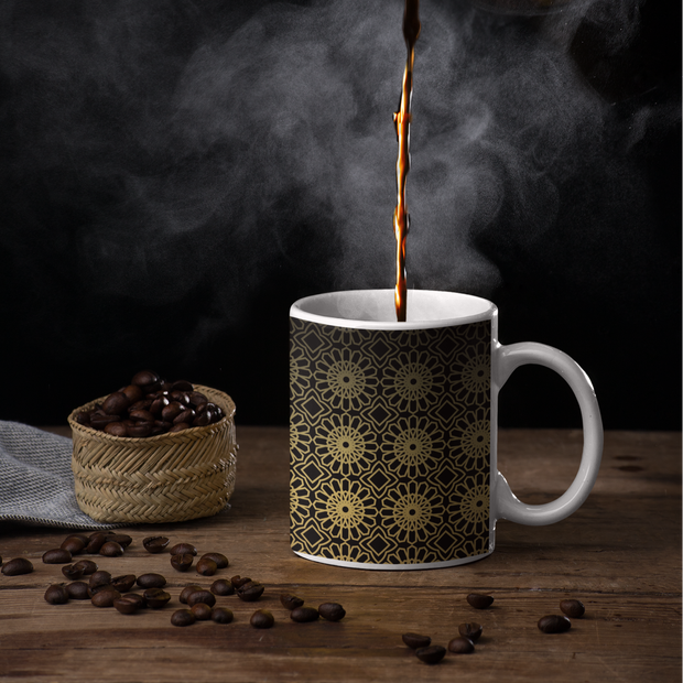Ceramic Coffee Cup with Islamic Geometric pattern.