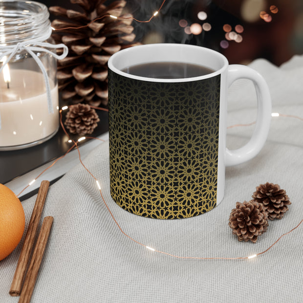 Ceramic Coffee Cups, 11oz, Islamic geometric patterns
