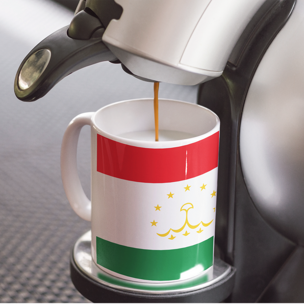 Ceramic Coffee Cups with Flag of Tajikistan